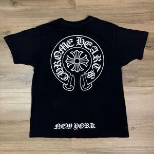 Chrome Hearts L New York Horseshoe Graphic Pocket Tee Shirt Black Streetwear